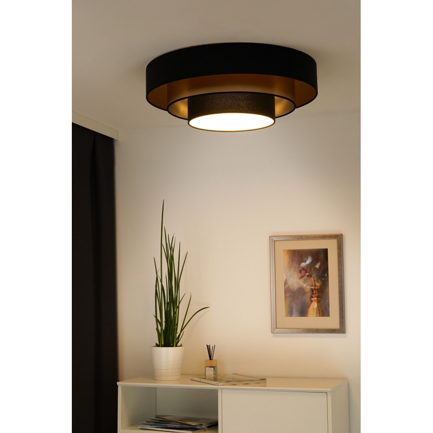 Duolla - LED Plafon LUNETA LED/26W/230V śr. 60 cm 4000K czarny/złoty