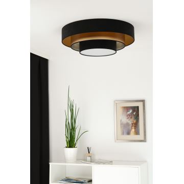 Duolla - LED Plafon LUNETA LED/26W/230V śr. 60 cm 4000K czarny/złoty