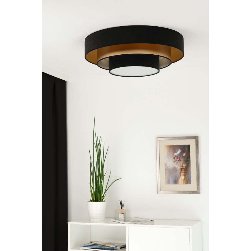 Duolla - LED Plafon LUNETA LED/26W/230V śr. 60 cm 4000K czarny/złoty