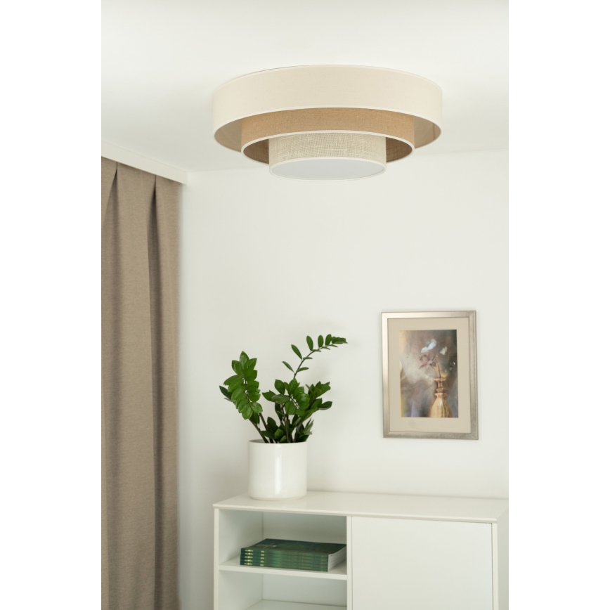 Duolla - LED Plafon LUNETA LED/26W/230V śr. 60 cm 4000K kremowy/brązowy