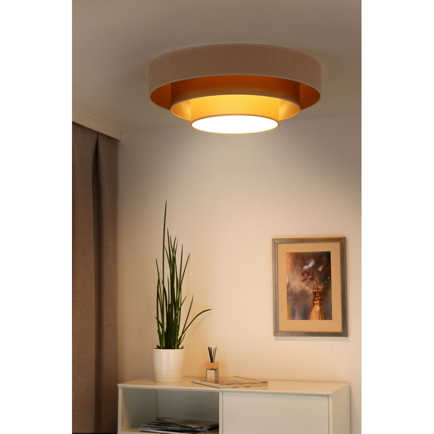 Duolla - LED Plafon LUNETA LED/26W/230V śr. 60 cm 4000K kremowy/złoty/beżowy