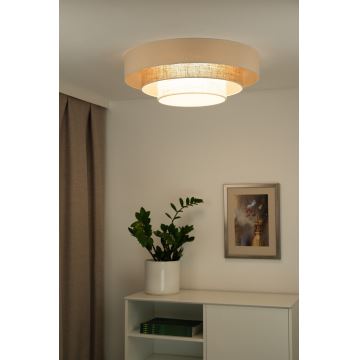 Duolla - LED Plafon LUNETA LED/26W/230V śr. 60 cm 4000K rattan/beżowy/brązowy