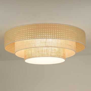 Duolla - LED Plafon LUNETA LED/26W/230V śr. 60 cm 4000K rattan/beżowy/brązowy