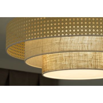 Duolla - LED Plafon LUNETA LED/26W/230V śr. 60 cm 4000K rattan/beżowy/brązowy