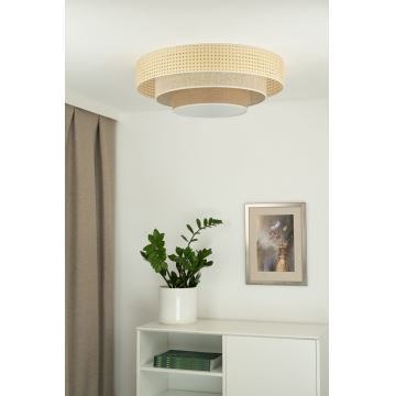 Duolla - LED Plafon LUNETA LED/26W/230V śr. 60 cm 4000K rattan/beżowy/brązowy