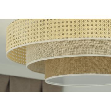 Duolla - LED Plafon LUNETA LED/26W/230V śr. 60 cm 4000K rattan/beżowy/brązowy