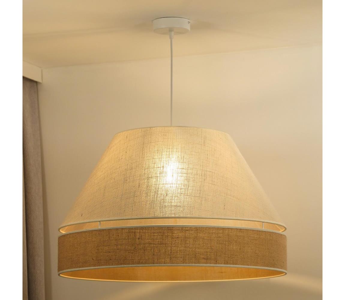 - Żyrandol na lince YUTE AVIGNON 1xE27/15W/230V śr. 60 cm kremowy/beżowy