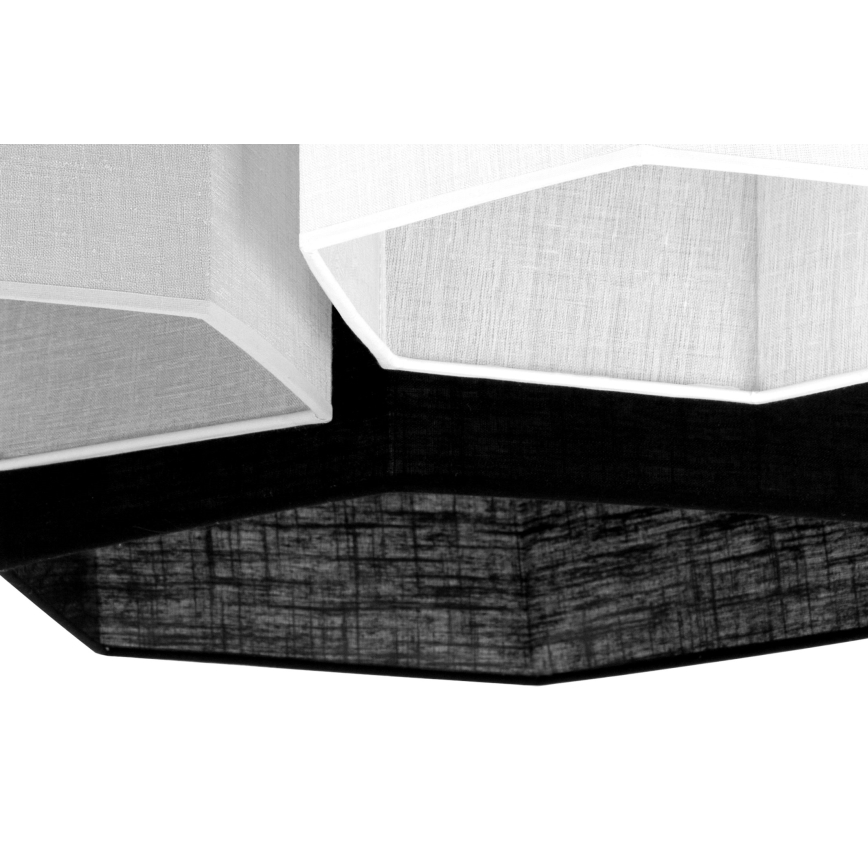 Duolla - Żyrandol natynkowy ROLLER TRIO HEX 3xE27/15W/230V czarny/szary/biały