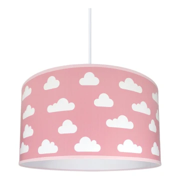 Dziecięca lampa wisząca CLOUDS PINK 1xE27/60W/230V