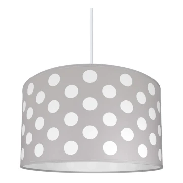 Dziecięca lampa wisząca DOTS GREY 1xE27/60W/230V