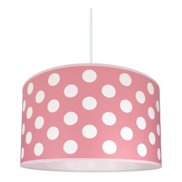 Dziecięca lampa wisząca DOTS PINK 1xE27/60W/230V