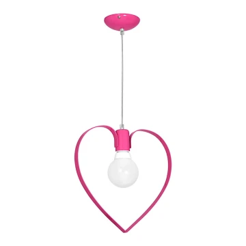 Dziecięca lampa wisząca LOVE 1xE27/60W/230V różowa