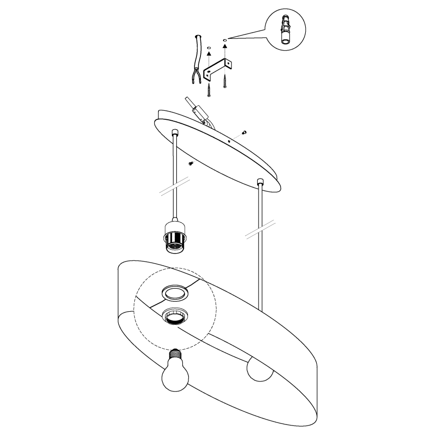 Eglo - Lampa wisząca 2xE27/60W/230V