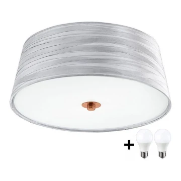 Eglo 32111- LED Plafon FONSEA 1 2xE27/9W/230V srebrny/miedź