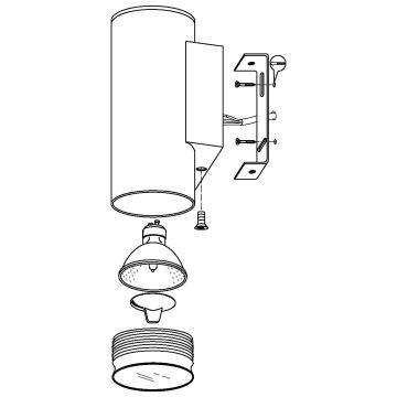 Eglo 33582 - LED RGBW Ściemnialny kinkiet zewnętrzny RIGA 2xGU10/5W/230V IP44