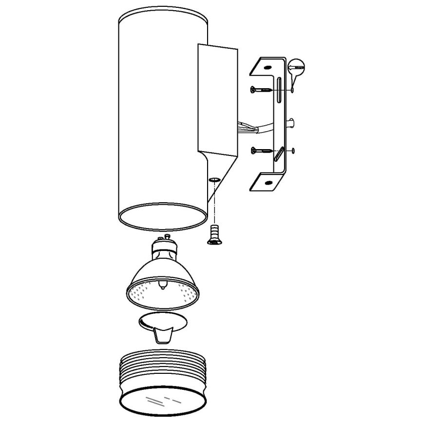 Eglo 33582 - LED RGBW Ściemnialny kinkiet zewnętrzny RIGA 2xGU10/5W/230V IP44