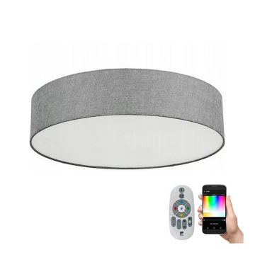 Eglo 33772 - Ściemnialna lampa sufitowa RGBW ROMAO-C LED/33W/230V szary + zdalne sterowanie