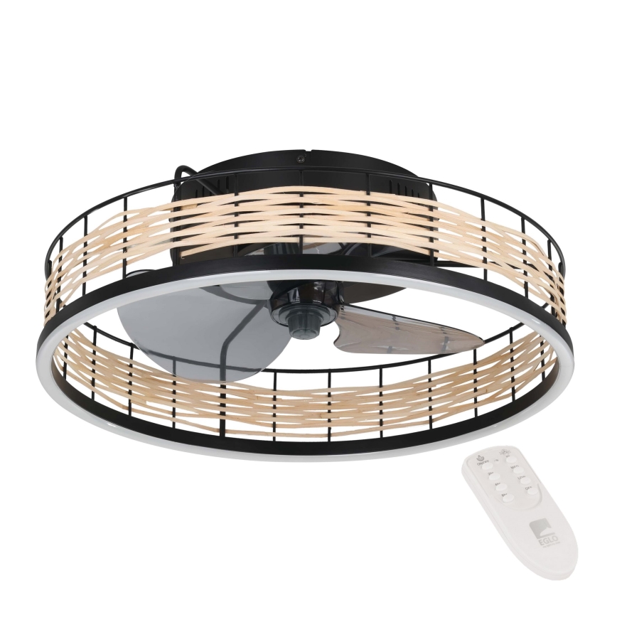 Eglo - LED Ściemnialny wentylator sufitowy LED/28W/230V czarne/beżowe 2700-6500K + Pilot zdalnego sterowania