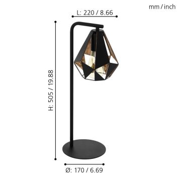 Eglo - Lampa stołowa 1xE27/60W/230V