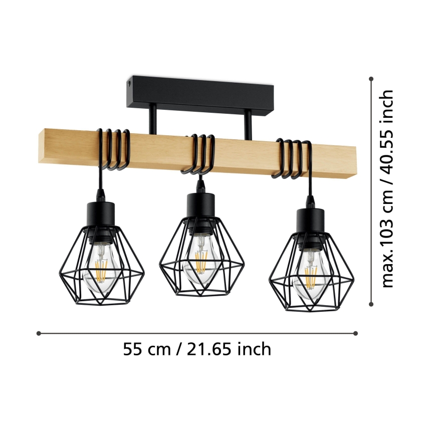 Eglo - Żyrandol natynkowy 3xE27/60W/230V - FSC certyfikowano