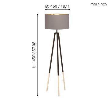 Eglo - Lampa podłogowa 1xE27/60W/230V - certyfikat FSC