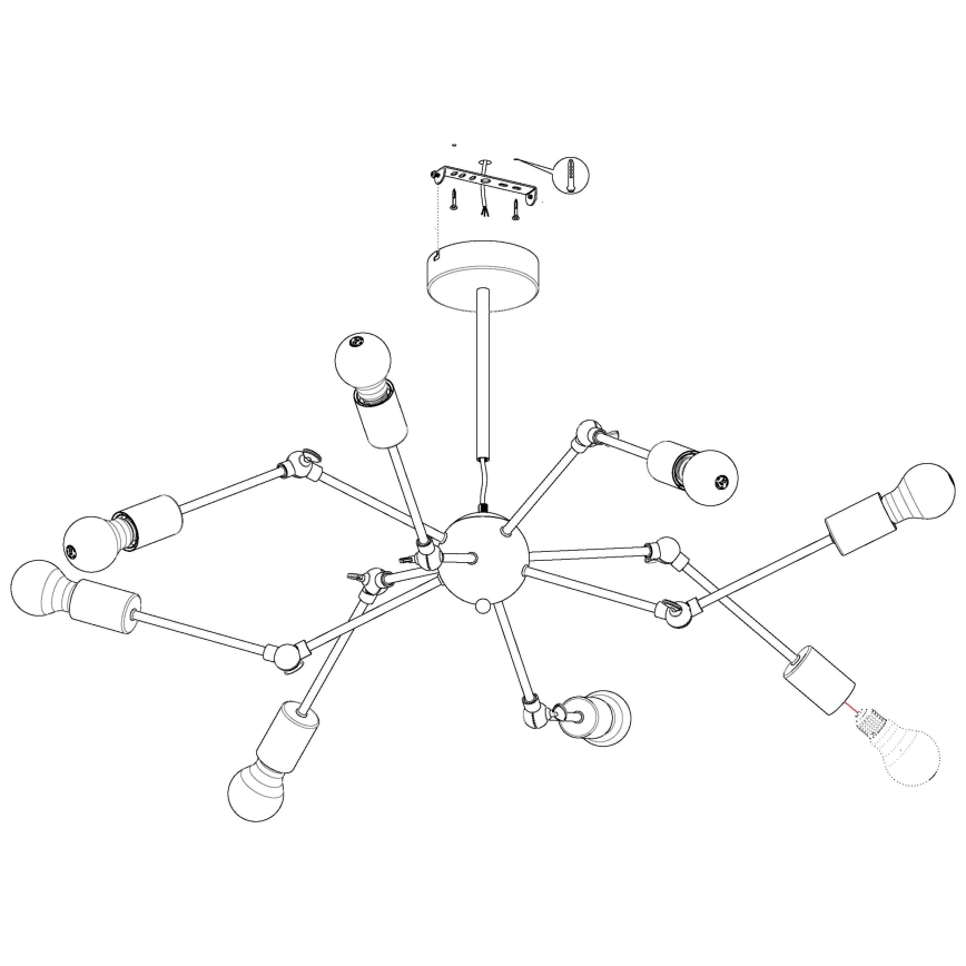Eglo - Żyrandol 8xE27/60W/230V