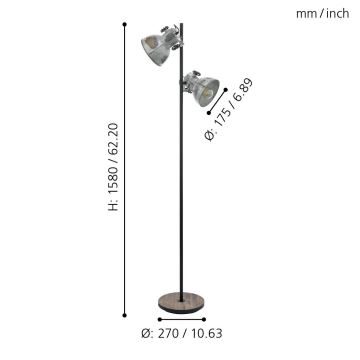 Eglo - Lampa podłogowa 2xE27/40W/230V