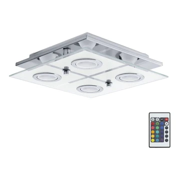 Eglo 75378 - Ściemnialna lampa sufitowa RGBW CABO-C 4xGU10/4W/230V + zdalne sterowanie