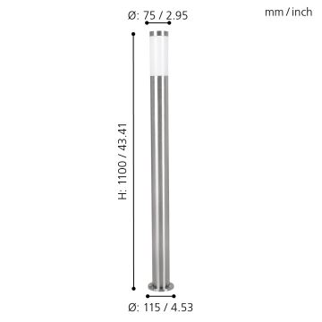 Eglo - Lampa zewnętrzna 1xE27/15W/230V