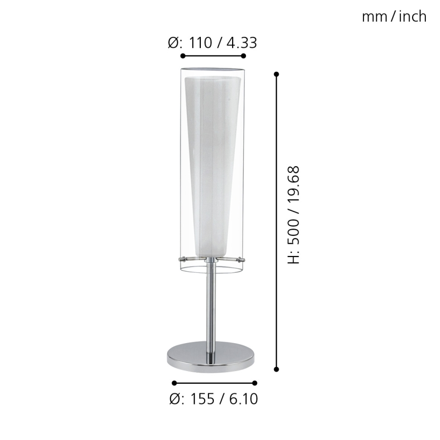 Eglo - Lampa stołowa 1 x E27/60W biała/opalone szkło