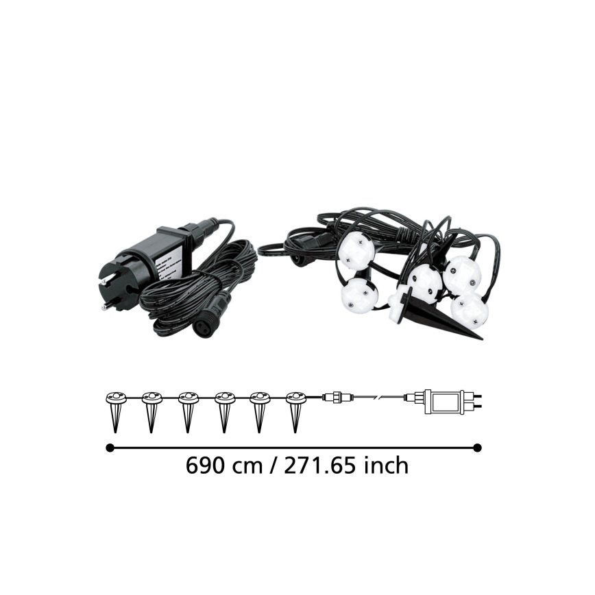 Eglo - LED Zewnętrzny łańcuch dekoracyjny  6xLED IP65