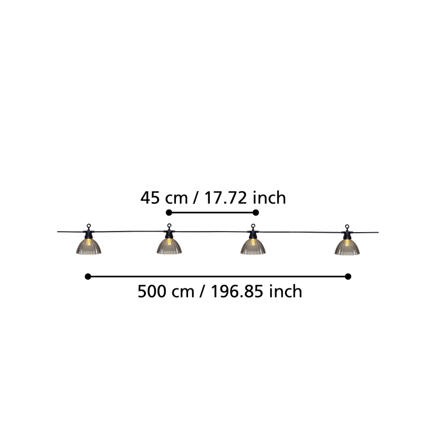 Eglo - Zewnętrzny łańcuch dekoracyjny LED 12xLED/0,066W/3,2V IP44