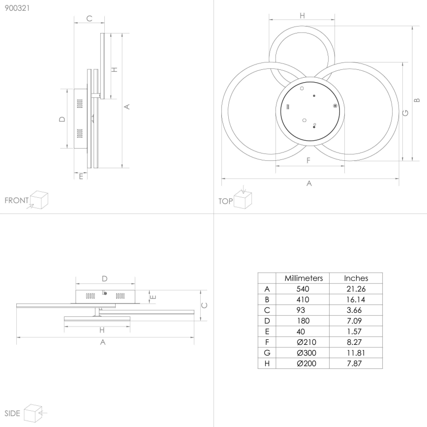 Eglo - LED Ściemnialny plafon LED/33W/230V