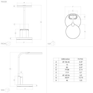 Eglo - LED Ściemnialna lampka stołowa LED/2,1W/5V 1500 mAh 3000-6500K czarna