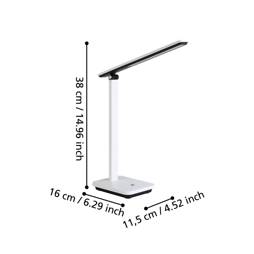 Eglo - LED Ściemnialna akumulatorowa lampa stołowa LED/3,6W/5V 1800mAh biała