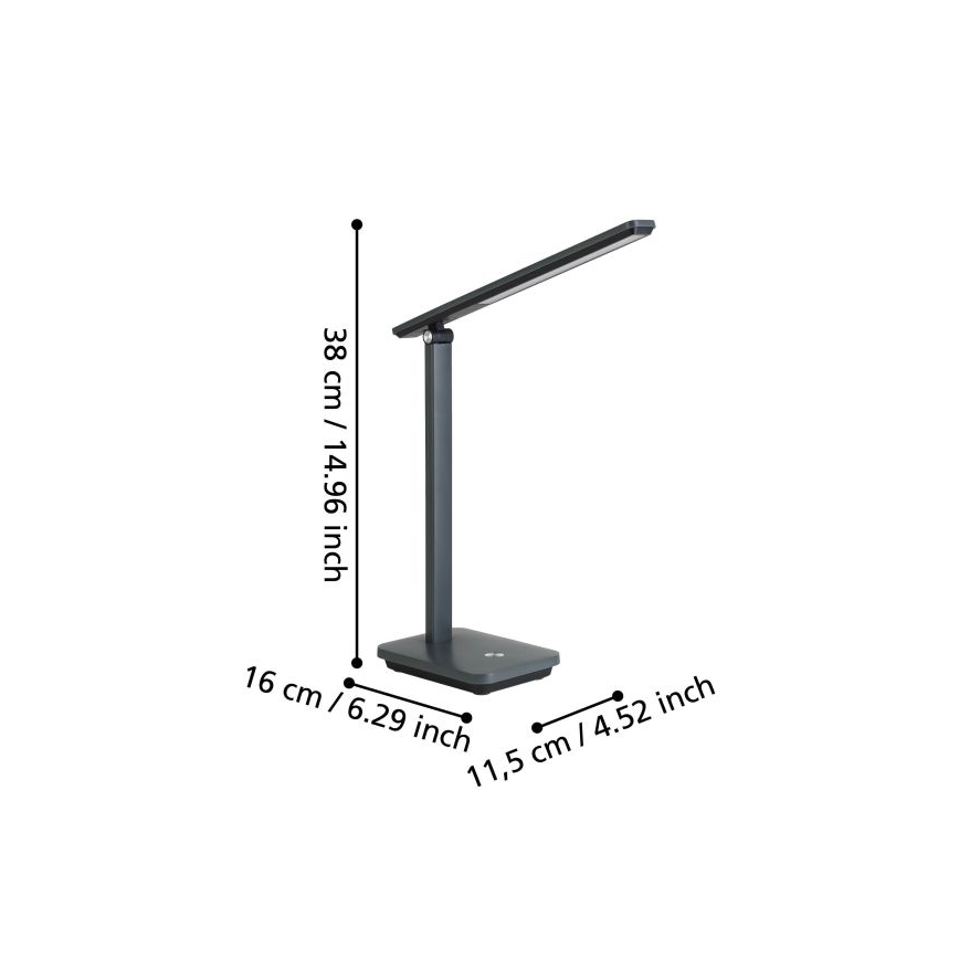 Eglo - LED Ściemnialna akumulatorowa lampa stołowa /3,6W/5V 1800mAh szara