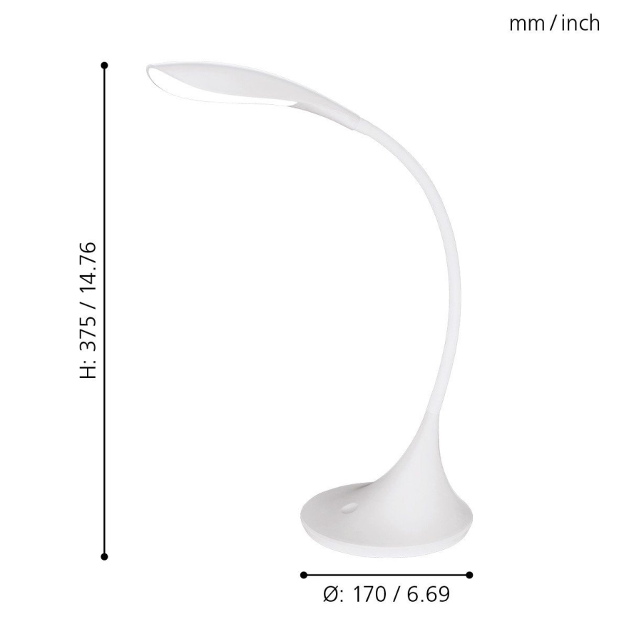 Eglo - LED lampa stołowa z regulacją światła 1xLED/4,5W/230V biała