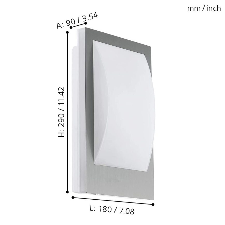 Eglo - LED Ściemnialny kinkiet zewnętrzny 1xE27/9W/230V IP44 matowy chrom