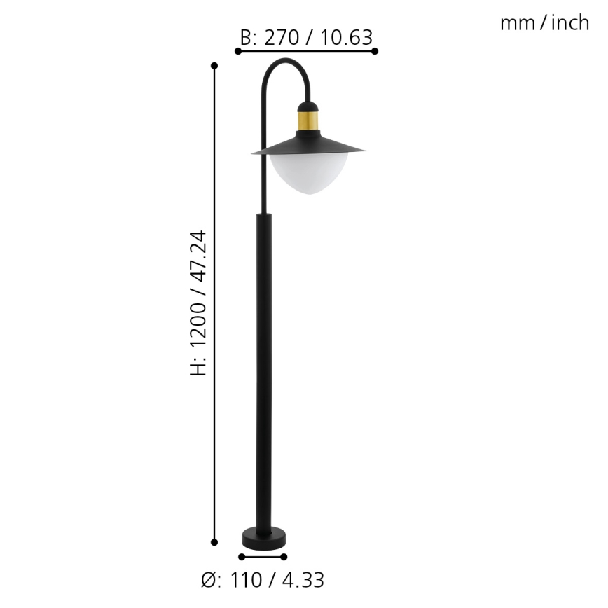 Eglo - Lampa zewnętrzna 1xE27/60W/230V