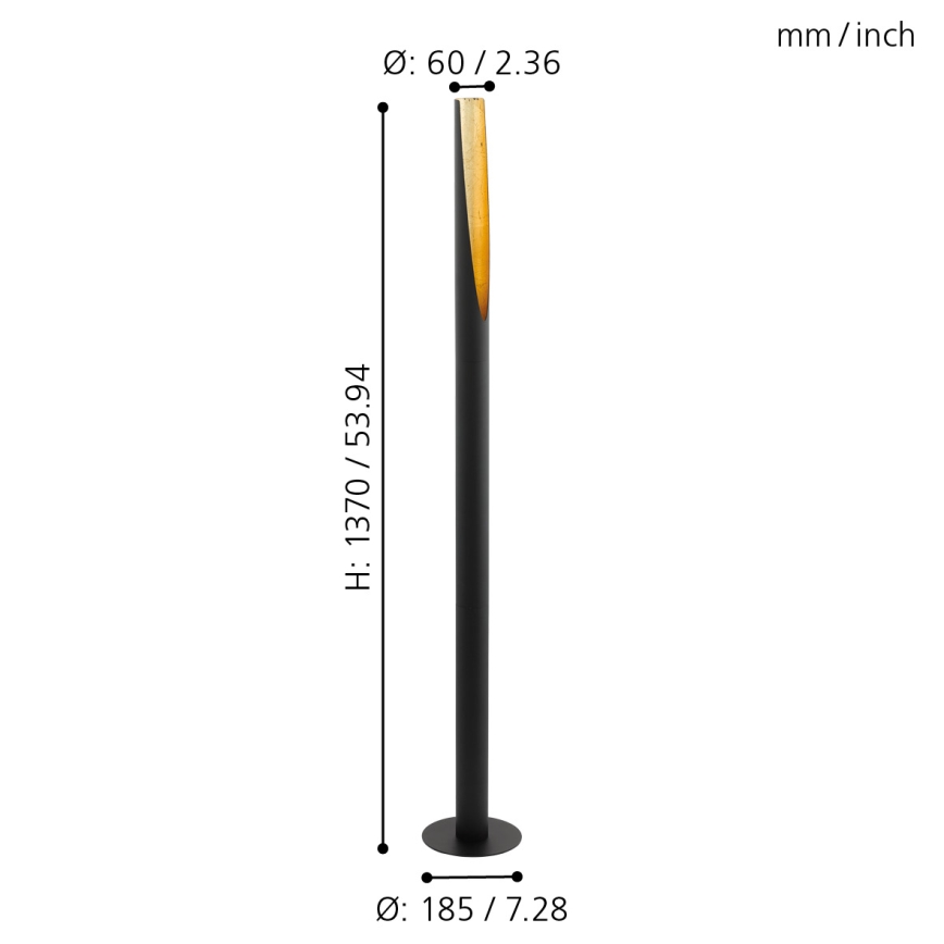 Eglo - LED Lampa podłogowa 1xGU10/4,5W/230V czarna