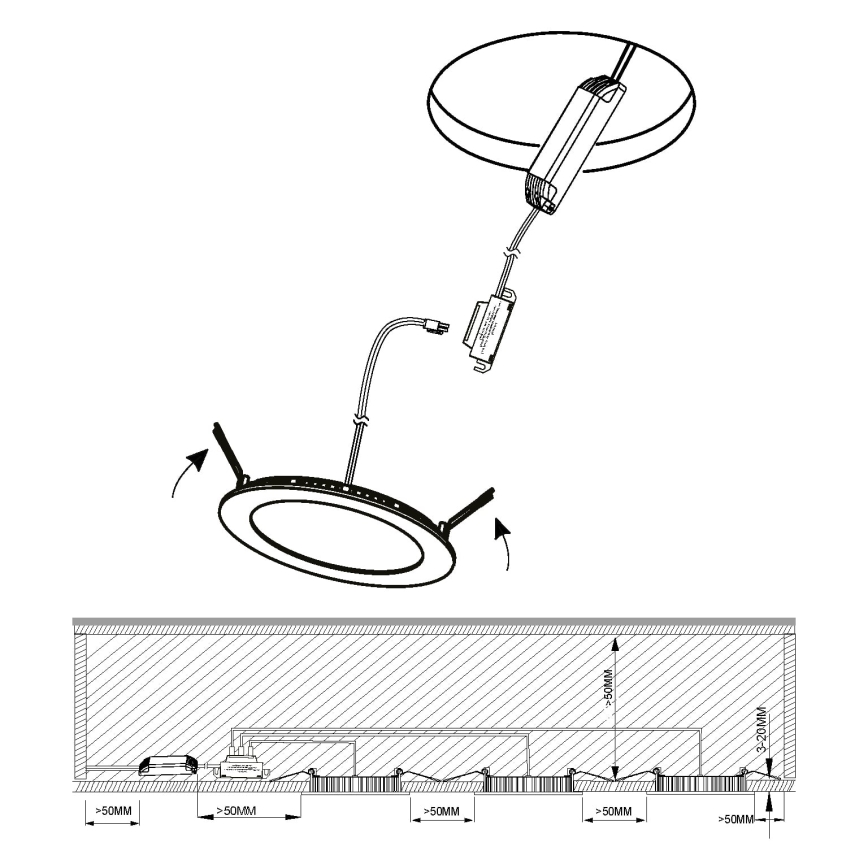 Eglo 98634 - ZESTAW 3x LED Łazienkowa oprawa wpuszczana FUEVA LED/2,8W/230V