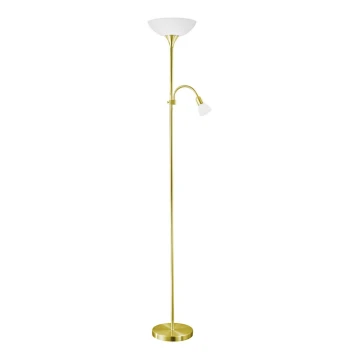 EGLO - Lampa podłogowa 1xE27/60W + 1xE14/25W złota