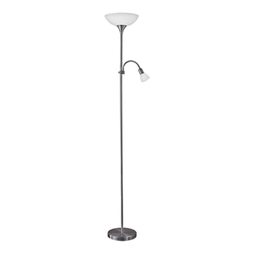 Eglo - Lampa stojąca 1xE27/60W/230V + 1xE14/25W/230V chrom