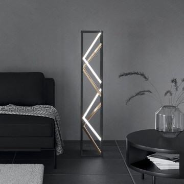 Eglo - LED Lampa podłogowa ściemnialna LED/23W/230V 2700-6500K czarny/złoty + zdalne sterowanie