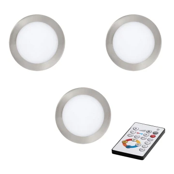 Eglo - SET 3x LED Ściemniane oświetlenie wpuszczane TINUS LED/17W/230V + pilot