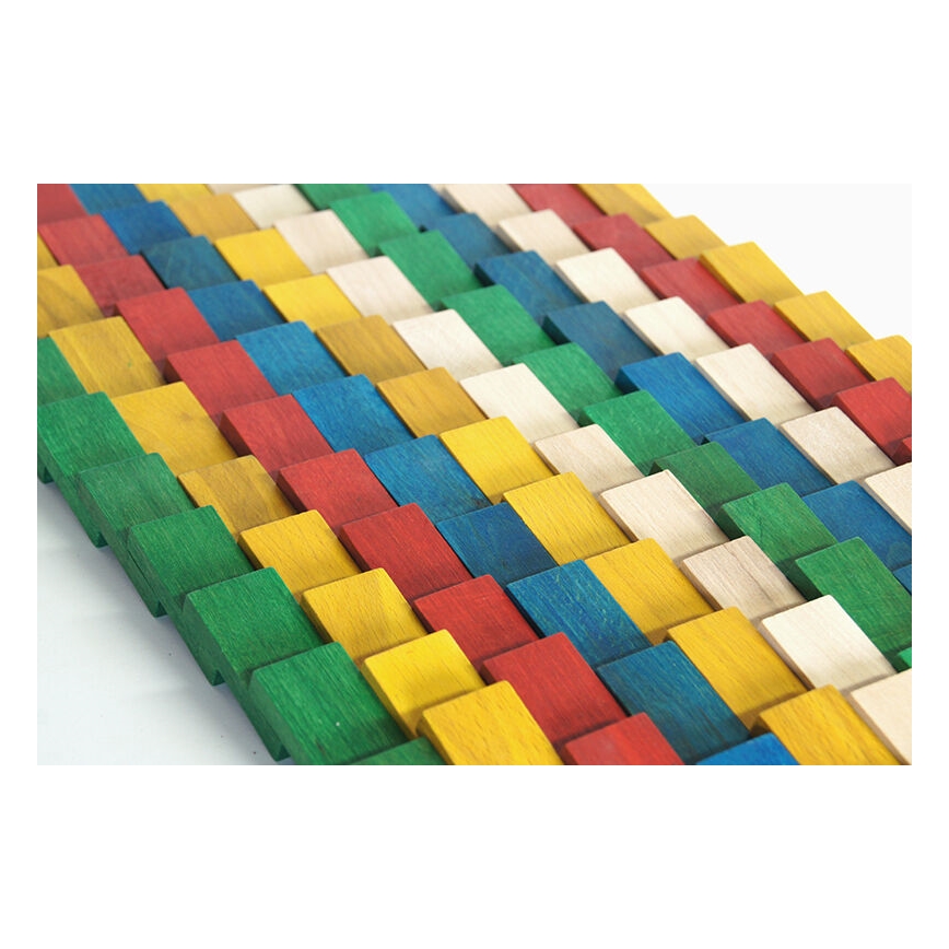 EkoToys - Drewniane domino kolorowe 430 szt.