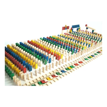 EkoToys - Drewniane domino kolorowe 830 szt.