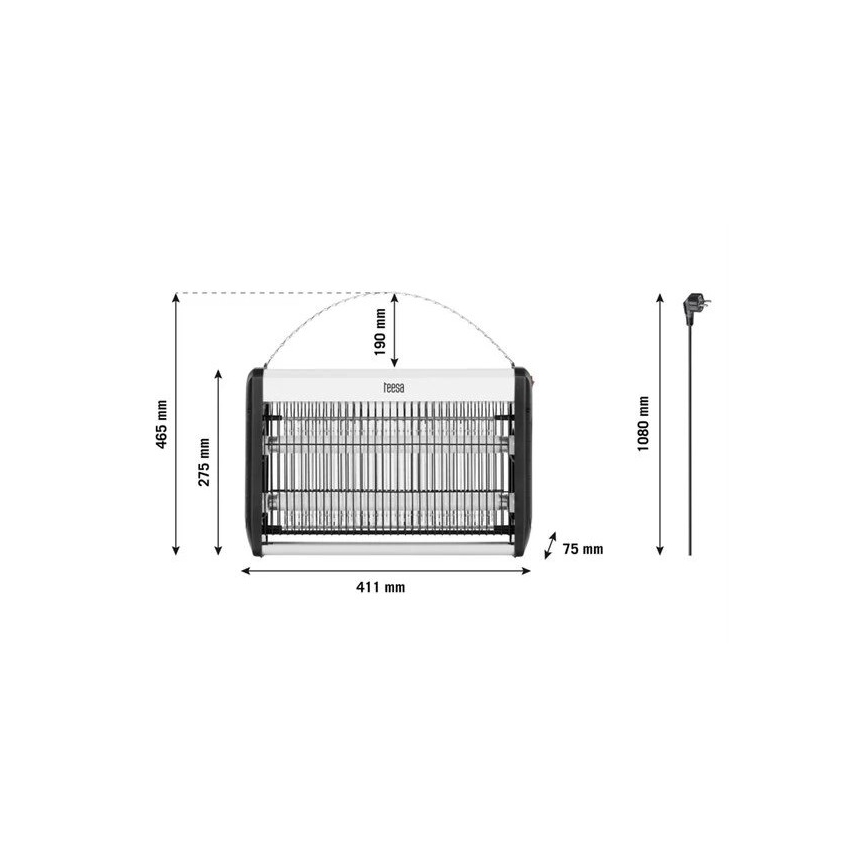 Elektryczny odstraszacz owadów 2x10W/230V 80m2