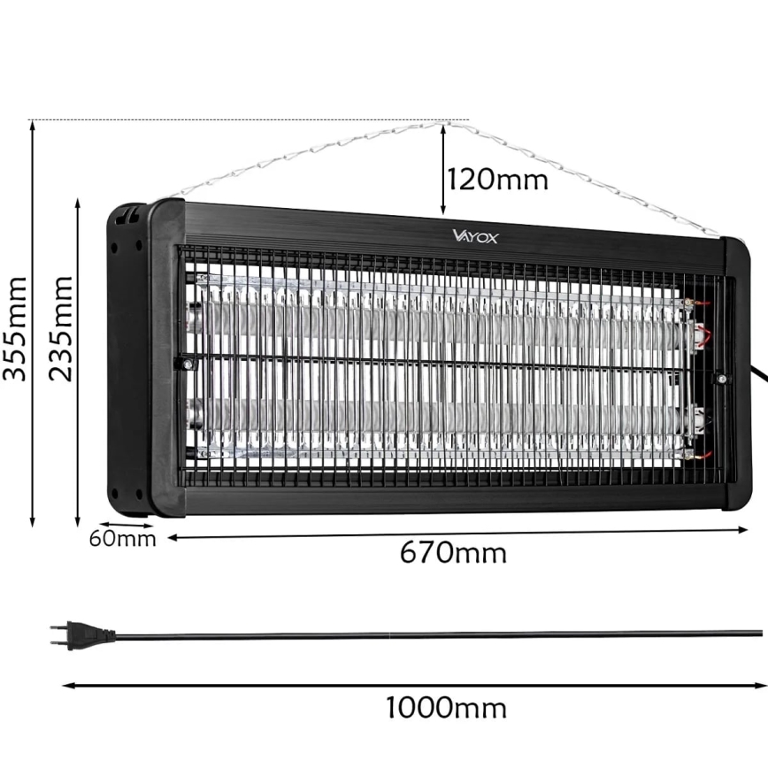 Elektryczny odstraszacz owadów 2x20W/230V 180 m²