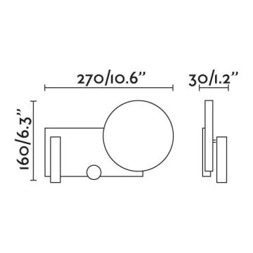 FARO 20065 - LED Mały ściemnialny kinkiet KLEE LED/10W/230V + LED/3W prawy